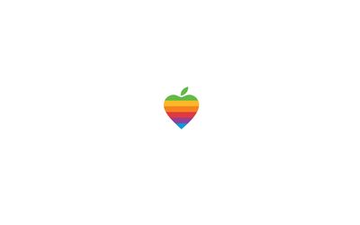 Heart shaped Apple logo wallpaper