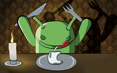 Hungry Android wallpaper