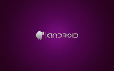 Purple Android logo wallpaper