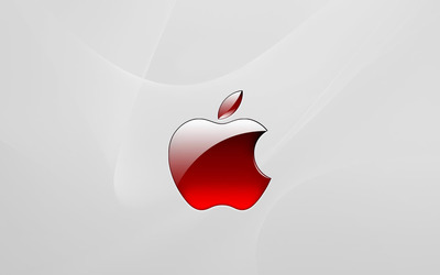Red Apple logo wallpaper