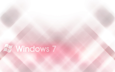 White Windows 7 on pink blur wallpaper