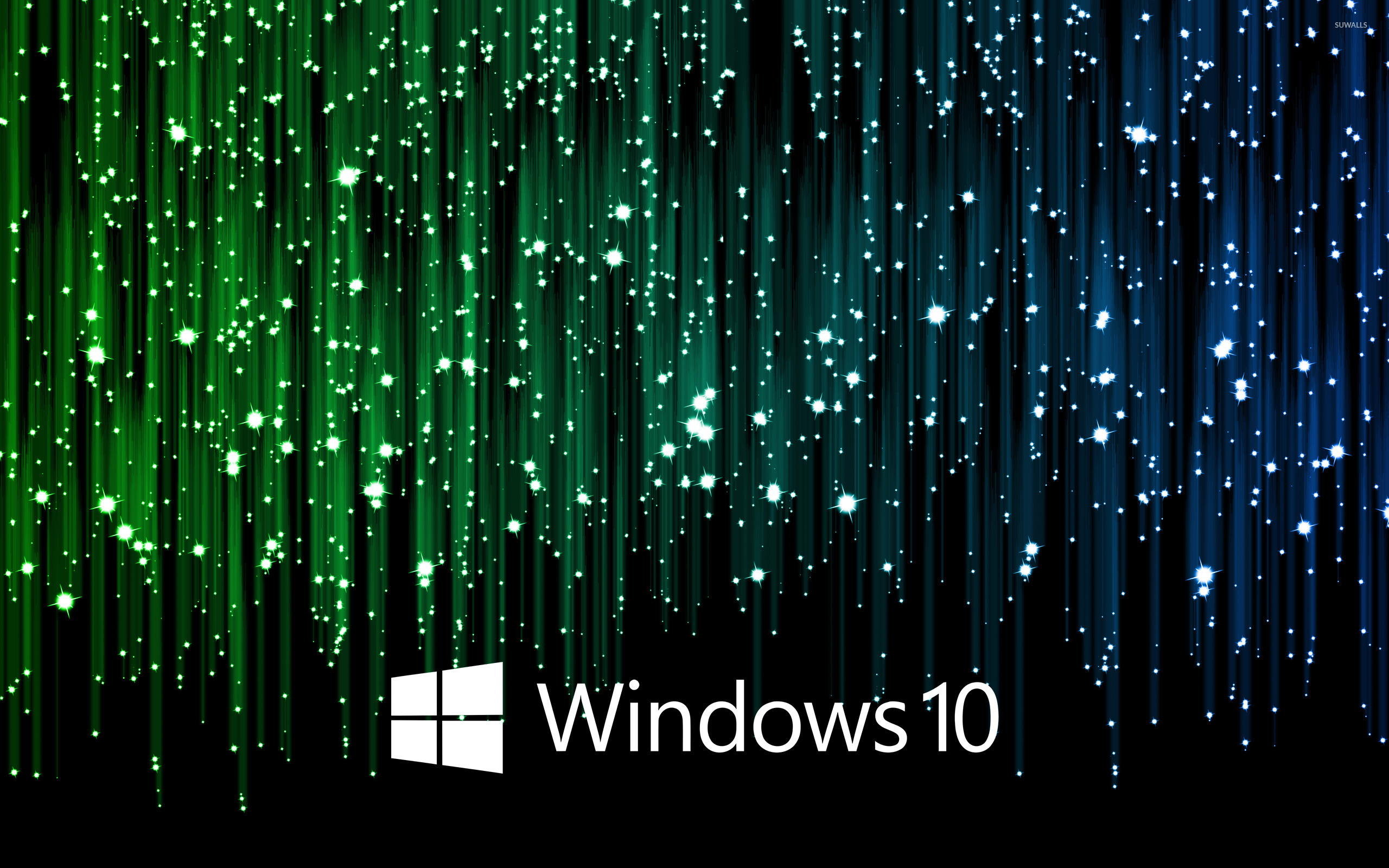 Windows 10 White Text Logo On Meteor Shower Wallpaper Computer