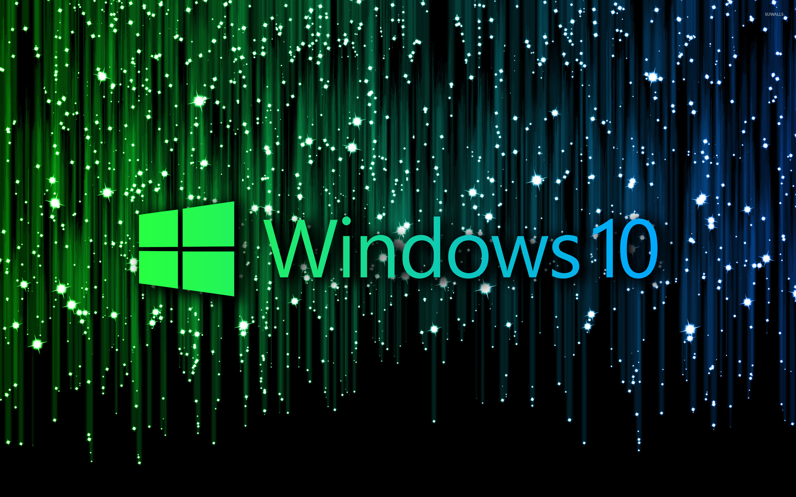Windows 10 Text Logo On Meteor Shower Wallpaper Computer Wallpapers