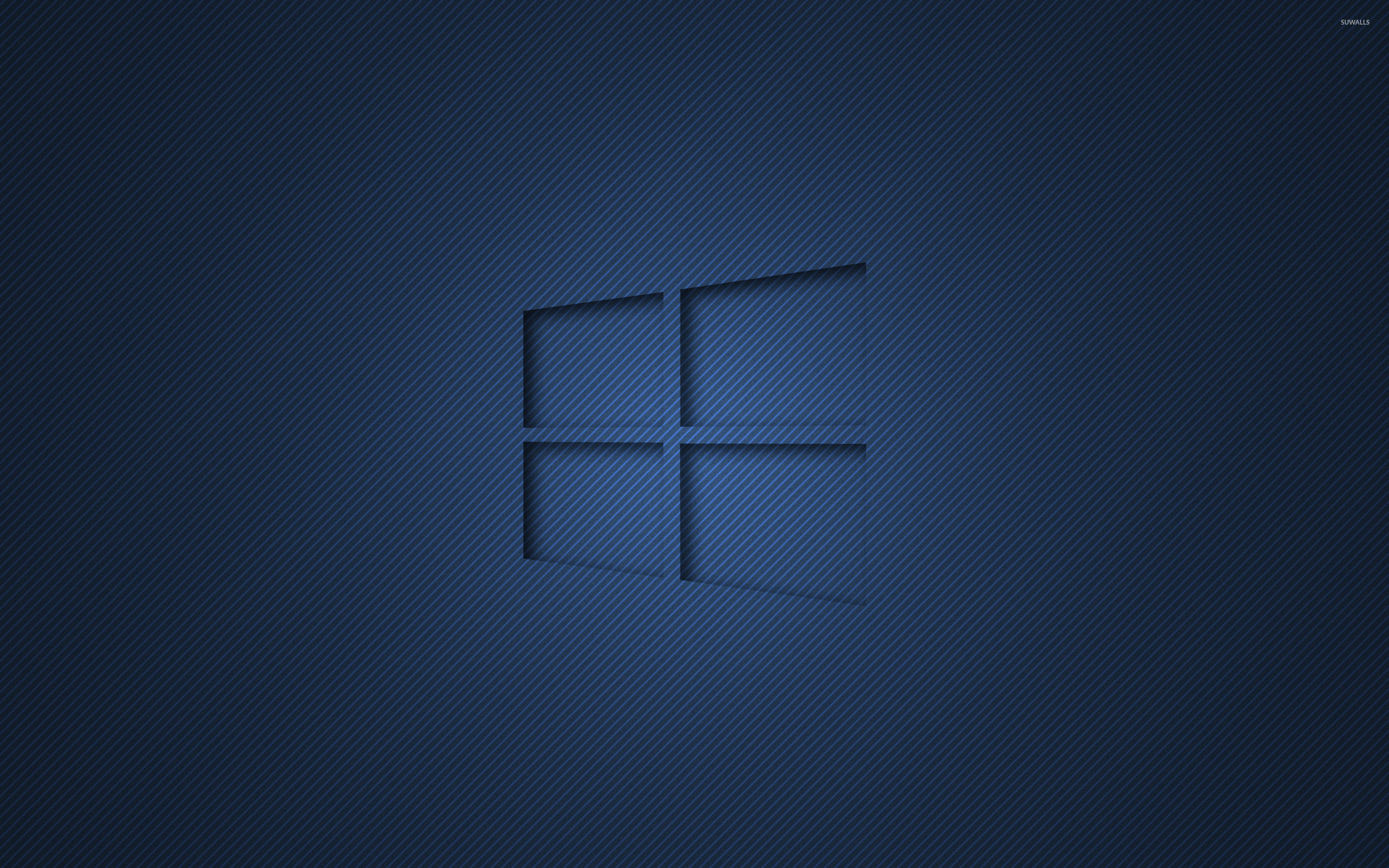 Windows 10 Transparent Logo On Blue Stripes Wallpaper Computer