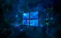 Windows 10 transparent logo on blue network wallpaper 2880x1800 jpg