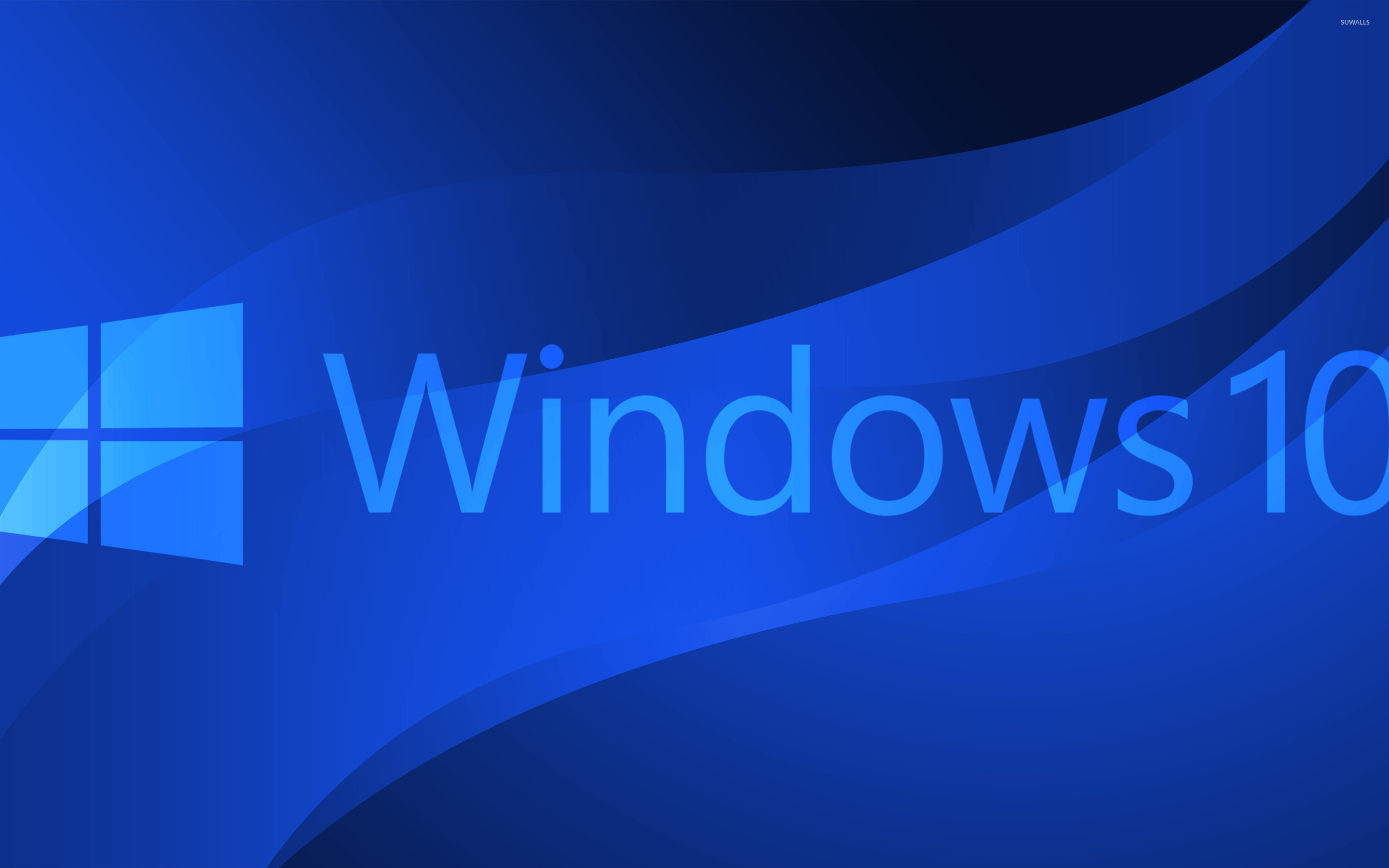 Windows 10 text logo on blue curves wallpaper - Computer wallpapers ...