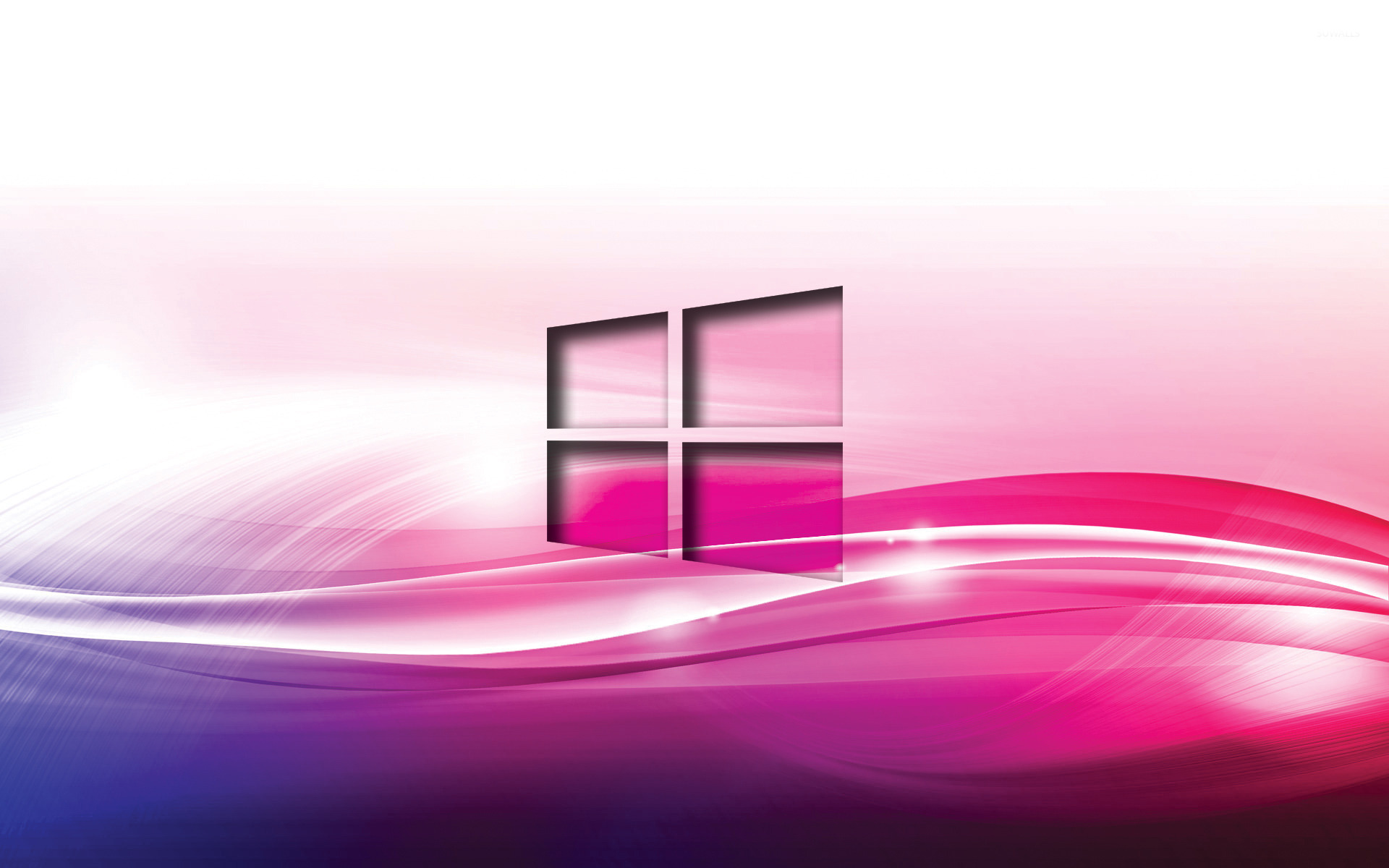 Windows 10 transparent logo on purple waves wallpaper ...