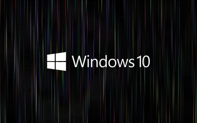 Windows 10 text logo on colorful rain wallpaper