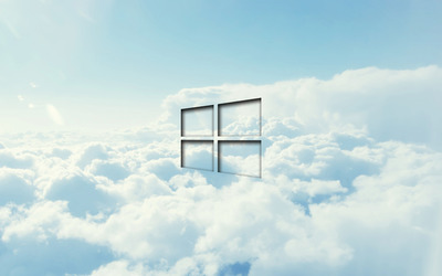 Windows 10 transparent logo in the clouds Wallpaper