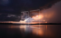 Windows 10 transparent logo over the stormy sea wallpaper 3840x2160 jpg