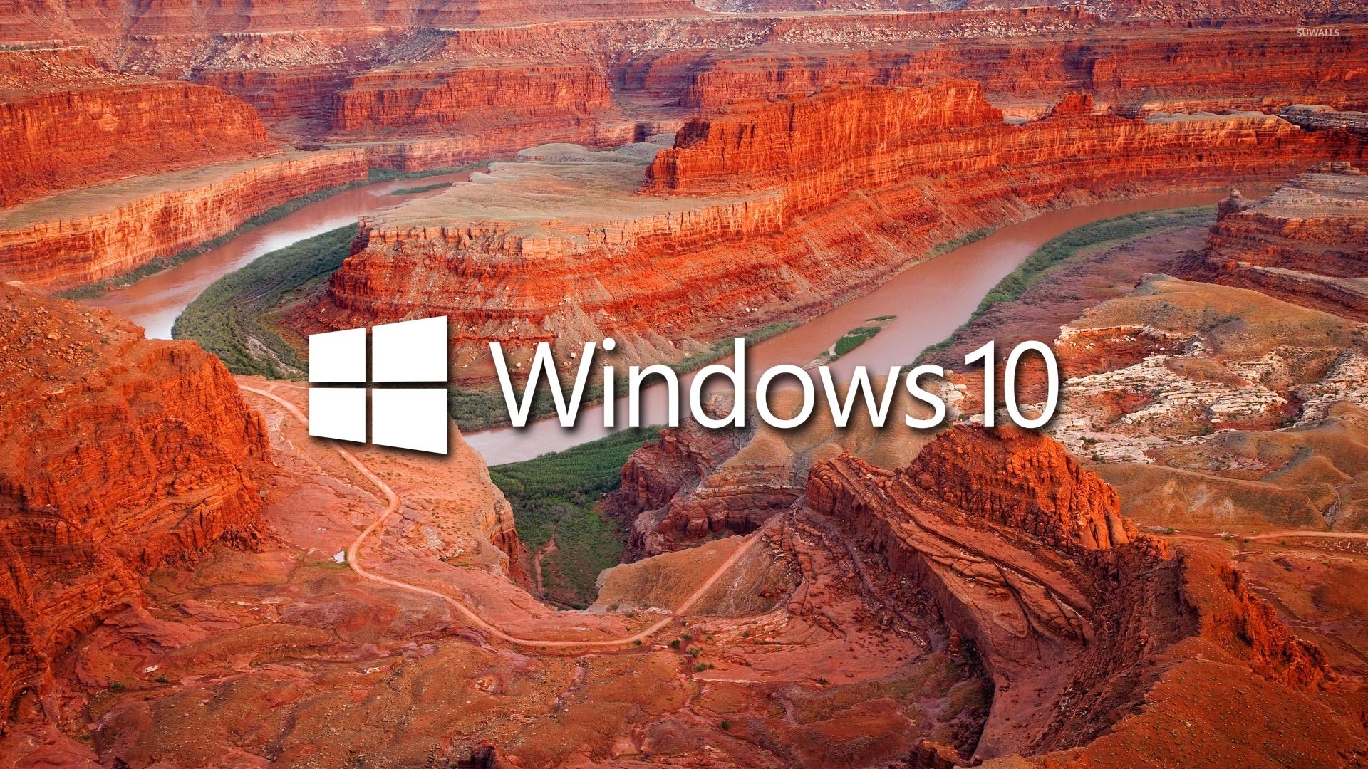 Windows 10 in the canyon white text logo wallpaper - Computer wallpapers -  #46817