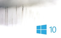 Windows 10 in the foggy winter day simple blue logo wallpaper 1920x1200 jpg