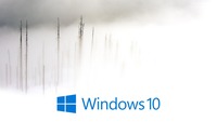 Windows 10 in the foggy winter day blue text logo wallpaper 1920x1200 jpg