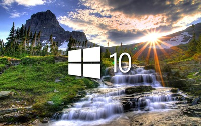 Windows 10 in the stream simple logo Wallpaper