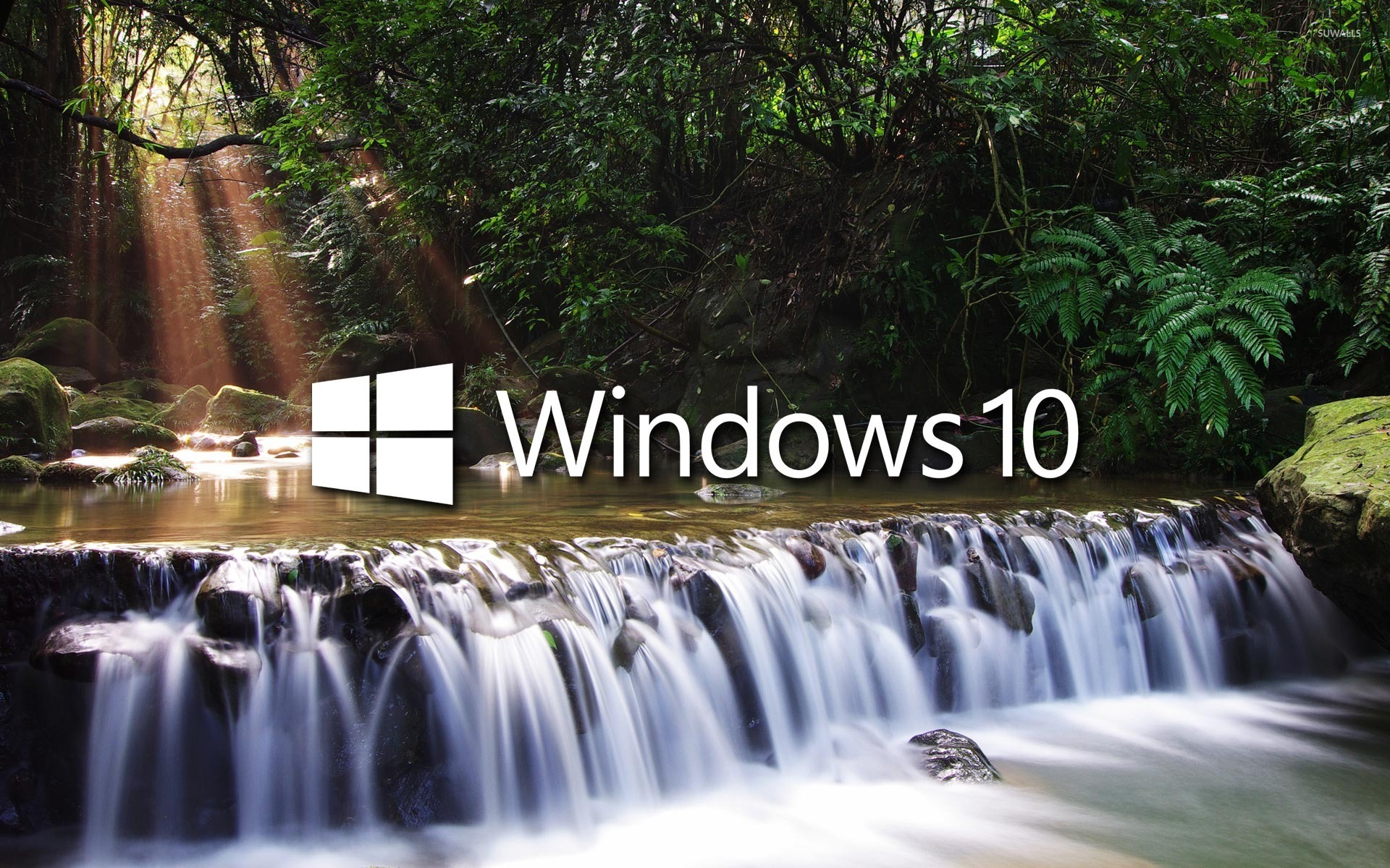 Windows 10 on a small waterfall wallpaper - Computer wallpapers - #47604
