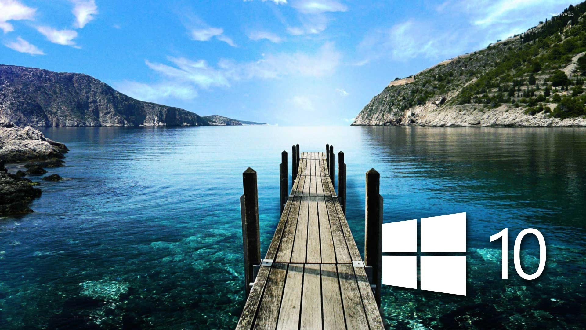 Windows 10 on the pier simple logo wallpaper - Computer wallpapers - #46919