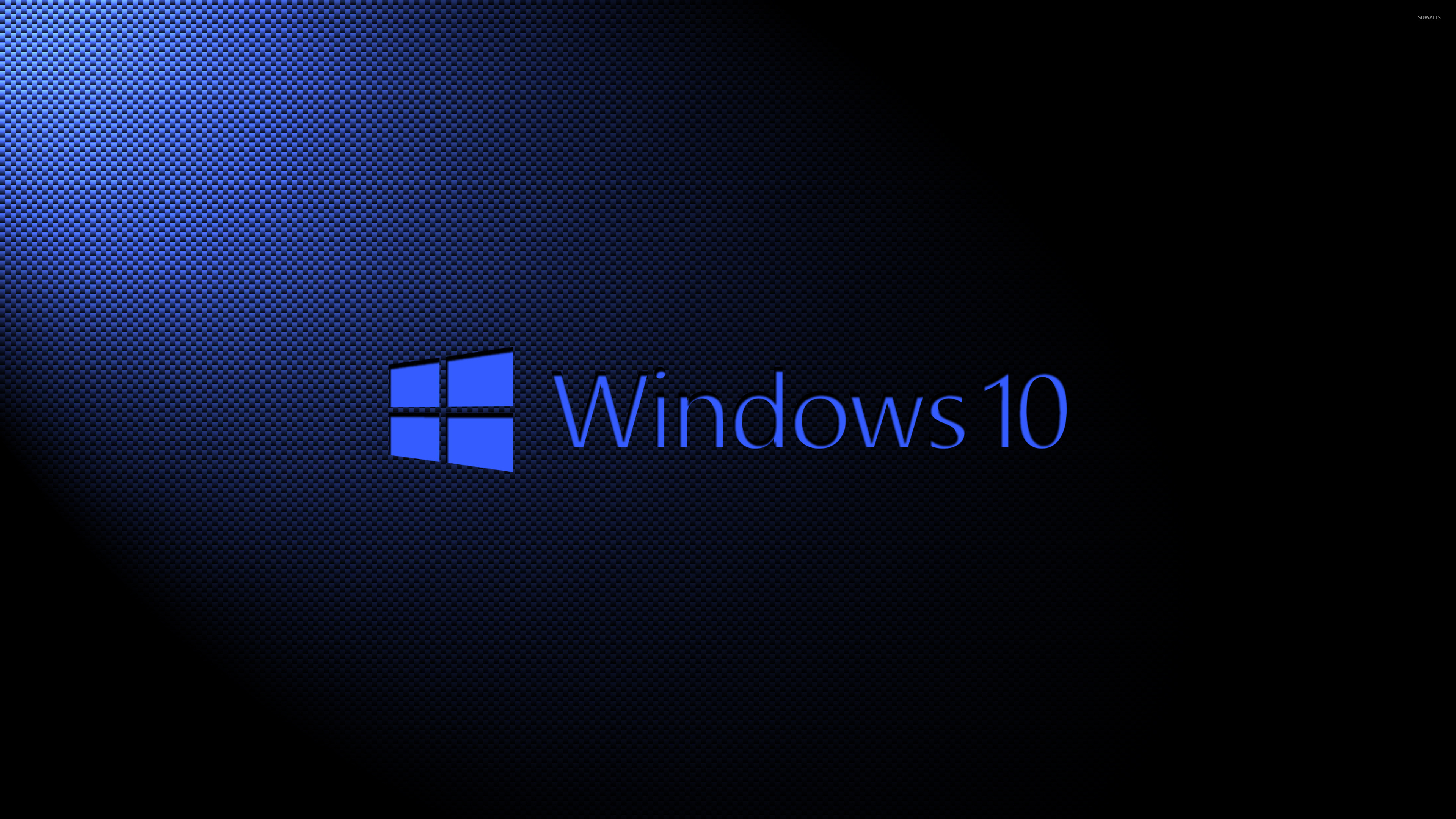 Windows 10 blue text logo on carbon fiber wallpaper - Computer wallpapers -  #46675