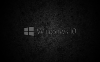 Windows 10  gray text logo on concrete wallpaper