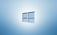 Windows 10 blue polished metal logo on light blue wallpaper 3840x2160 jpg