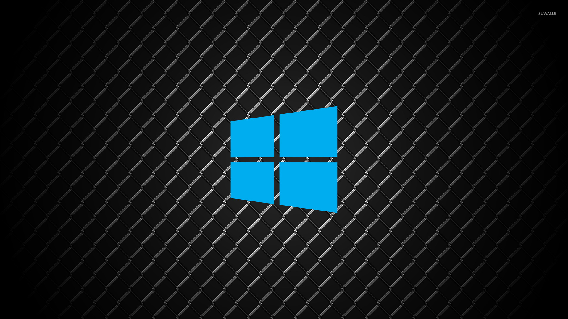 Windows 10 simple blue logo on metal wallpaper - Computer wallpapers ...