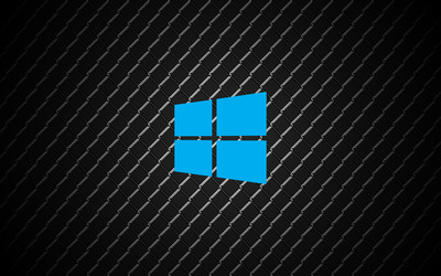Windows 10 simple blue logo on metal wallpaper