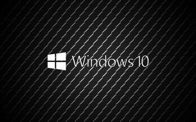 Windows 10 on metal white text logo wallpaper