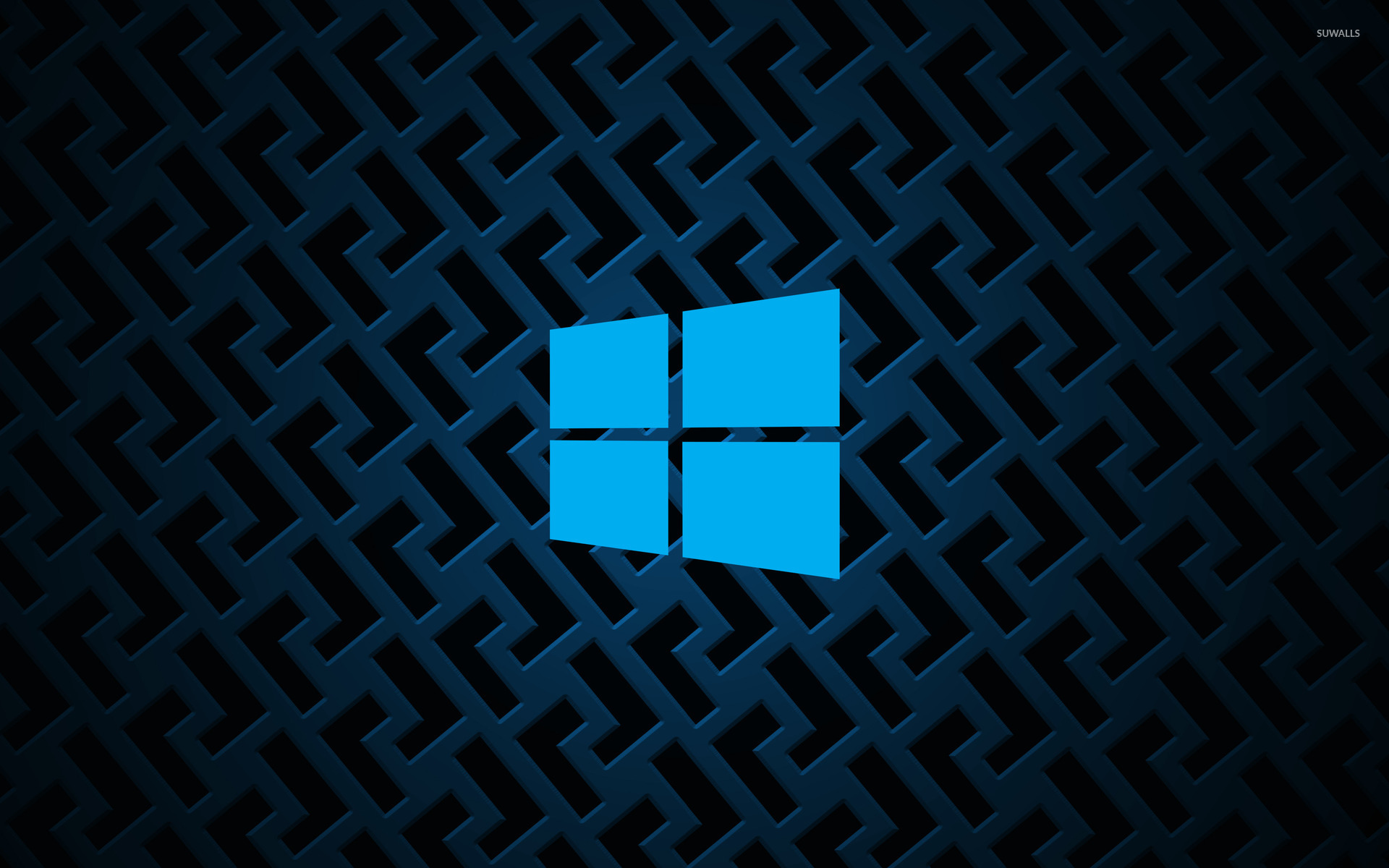 Windows 10 on metallic grid simple blue logo wallpaper - Computer ...