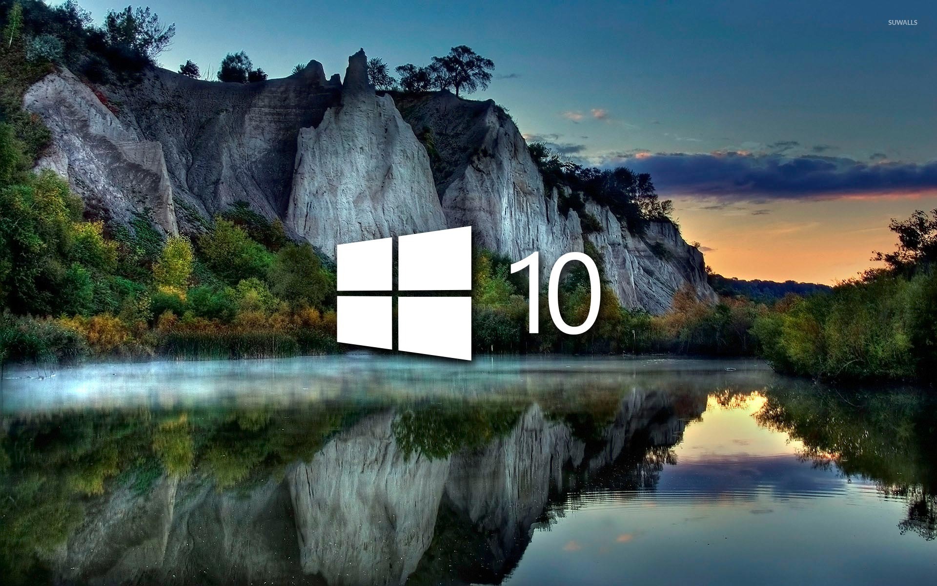 Windows 10 on the lake reflection [4] wallpaper - Computer wallpapers ...