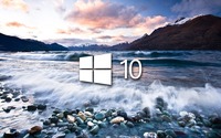 Windows 10 on the lake shore simple logo wallpaper 1920x1200 jpg