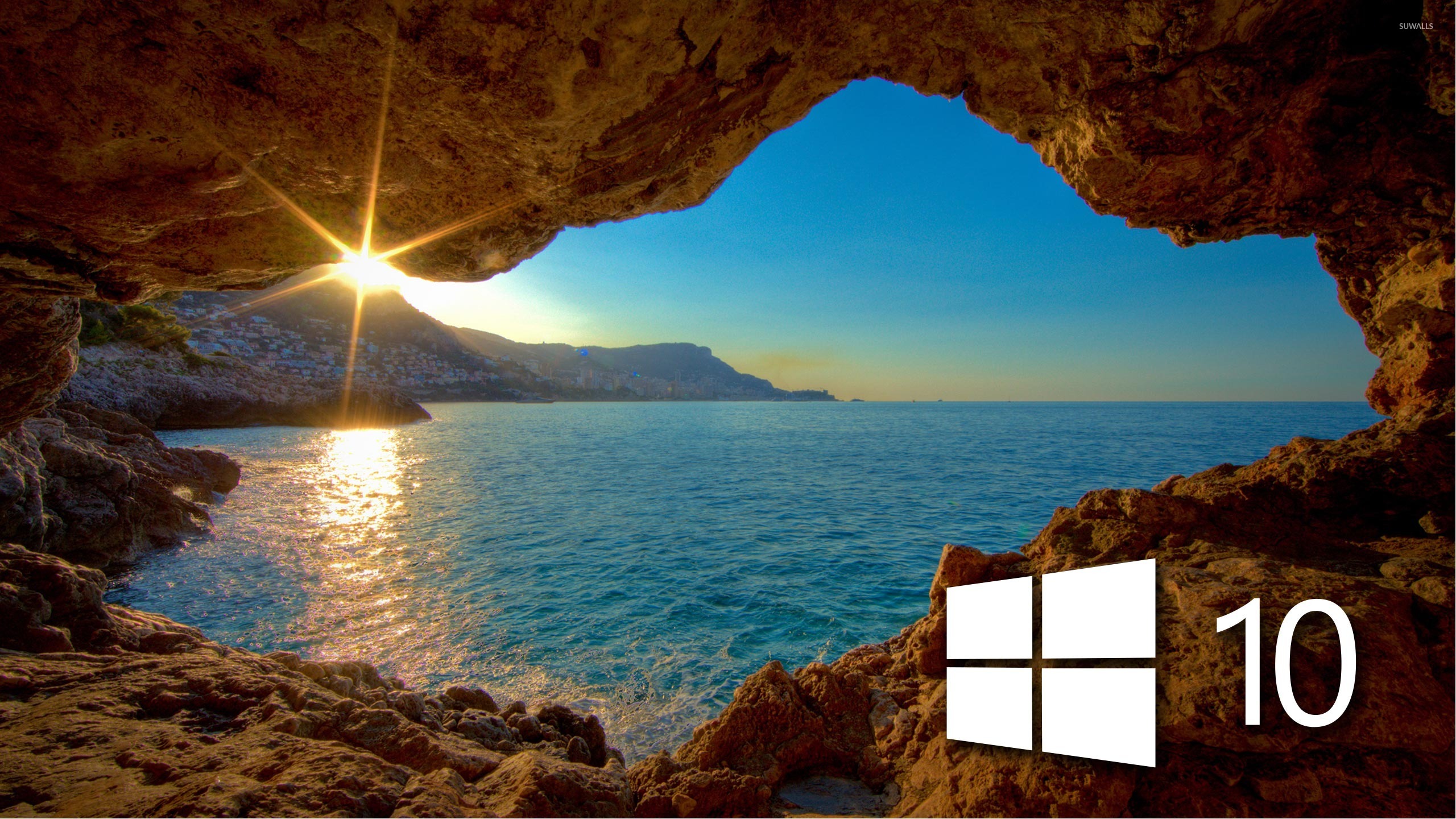 Windows 10 over the cave simple logo wallpaper - Computer wallpapers