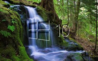 Windows 10 over the waterfall glass logo wallpaper 2560x1600 jpg