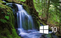Windows 10 over the waterfall white logo wallpaper 2560x1600 jpg