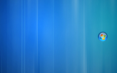 Windows 7 in a blue bubble wallpaper