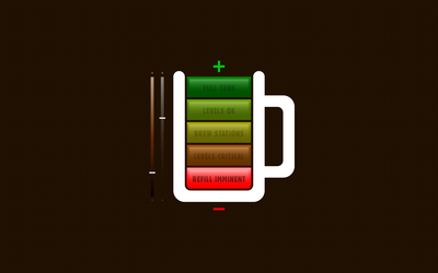 Battery life looking like a coffee cup wallpaper