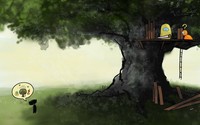 Black kitten dreaming of a tree house wallpaper 1920x1080 jpg