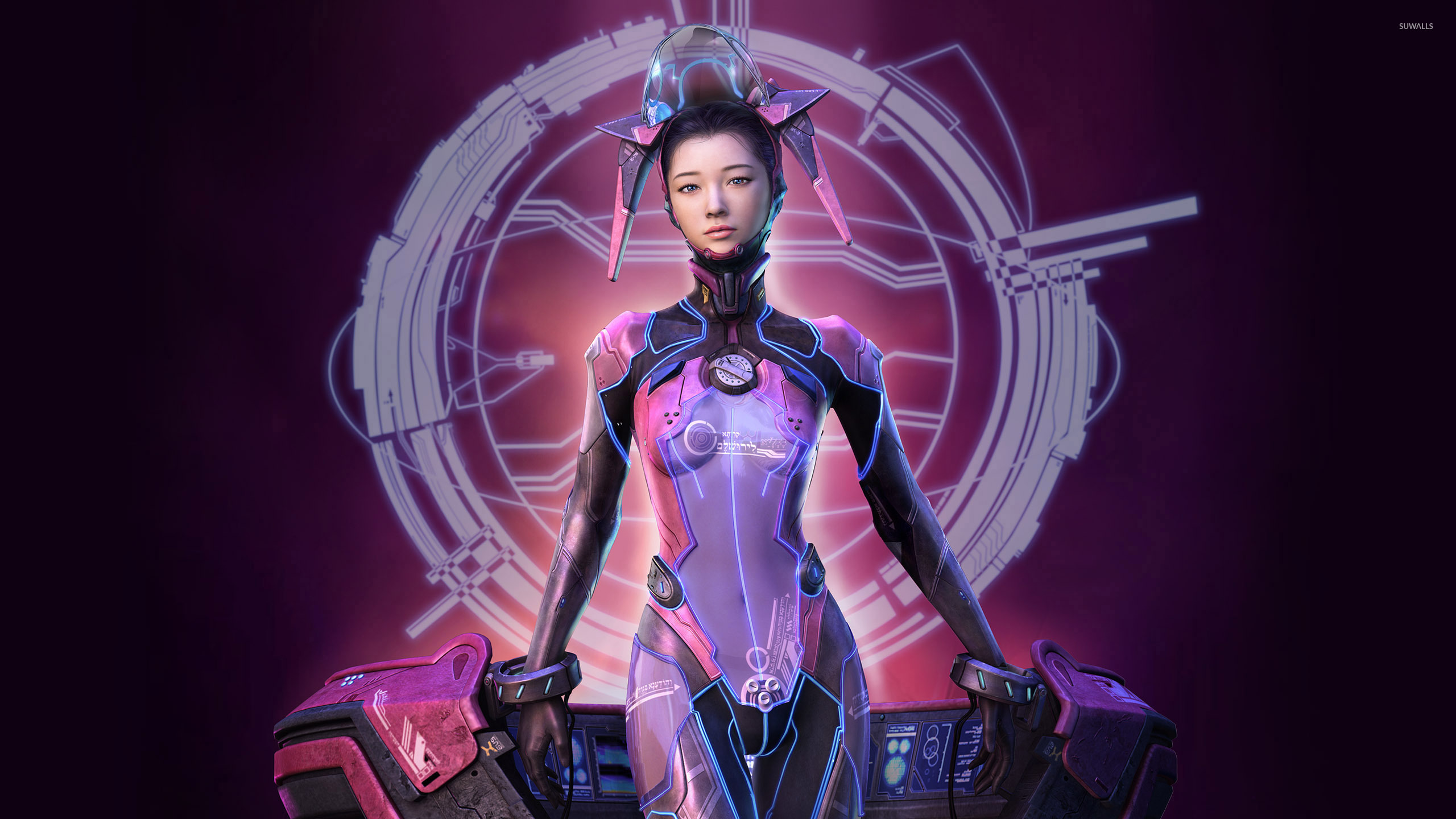 Premium Photo  Cyborg woman in cyberpunk style robot in a suit with a  haircut 3d illustration