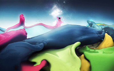 Fairy in a sea of colors wallpaper