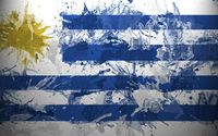 Flag of Uruguay with paint drops wallpaper 1920x1080 jpg