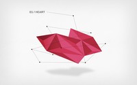 Geometry of a red heart in low poly wallpaper 2880x1800 jpg