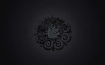 Gray flower surrounded by dark swirls wallpaper