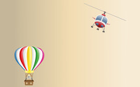 Hot air balloon and helicopter wallpaper 1920x1080 jpg