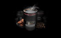 Lens turned into a coffee mug wallpaper 2560x1600 jpg