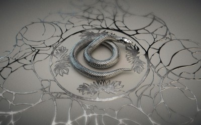 Metal snake wallpaper