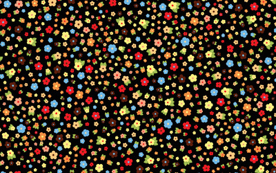 Multicolored daisy pattern wallpaper