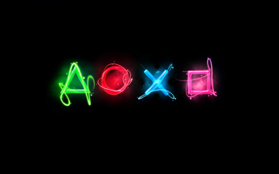 Neon Playstation console wallpaper