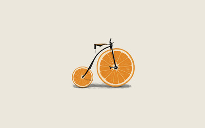 Orange wheel bicycle wallpaper