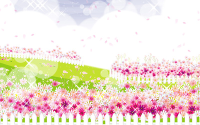 Pink flower garden Wallpaper