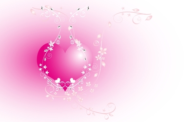 Pink heart chained in the flowers wallpaper