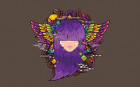 Purple haired woman wallpaper 2560x1600 jpg