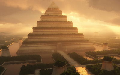 Pyramid temple wallpaper